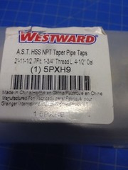 Pipe Tap,Taper,2-11.5,Uncoated,7 Flt WESTWARD 5PXH9