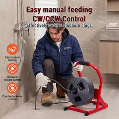 50FT x 5/16 Inch Drain Cleaner Machine, Electric Drain Auger for 3/4&Prime;-3&Prime; Pipes