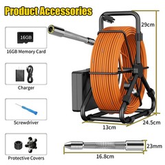 30M Sewer Pipe Inspection Camera, DVR Pipeline Industrial Endoscope 4.3&Prime;in IP68