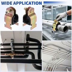 10 Pcs Rubber Cushion Strut Clamps, 1&Prime; OD Carbon Steel Pipe Strut Clamp