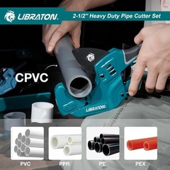 LIBRATON 2-1/2&Prime; Ratchet PVC Pipe Cutter, 2 Adjustable Ranges PVC Cutter | Heavy-