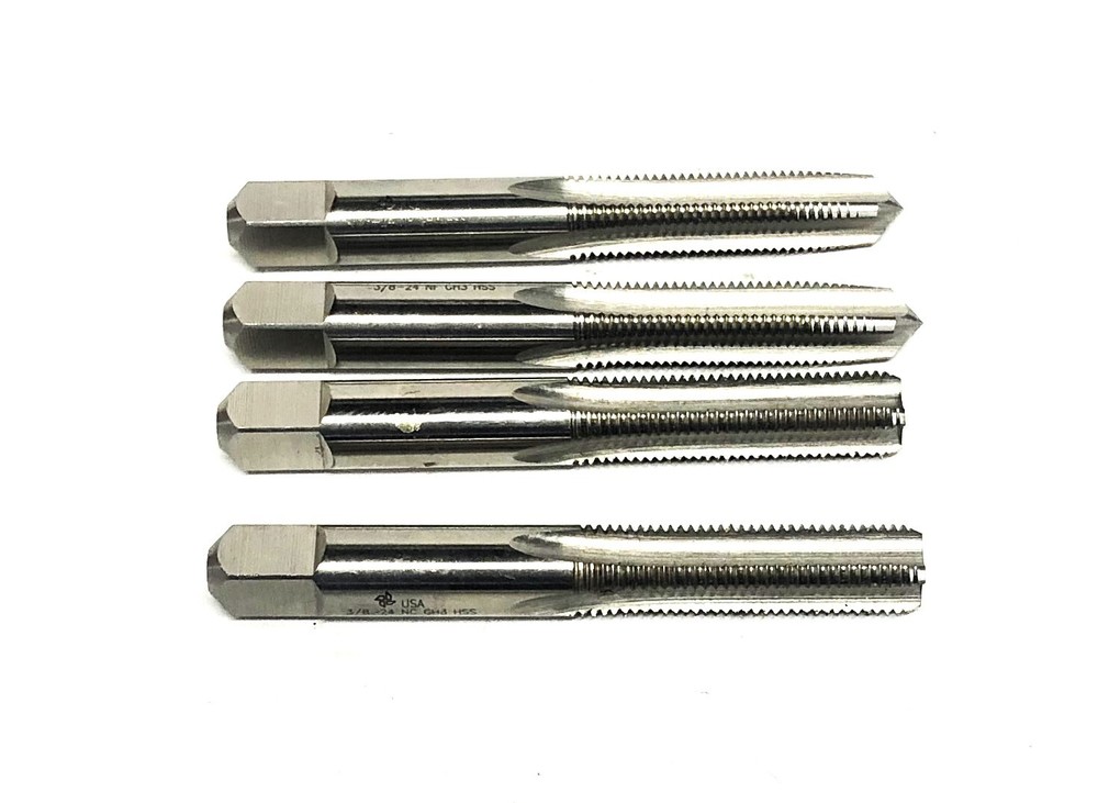 Unbranded NC GH3 HSS Taper & Bottom Taps 3/8-24 [Lot of 4] NOS