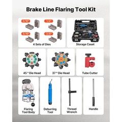 Professional Brake Line Flaring Tool,45-37 Degree Double Flare Bubble Flare Tool
