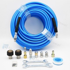 Sewer Jetter Kit for Pressure Washer 50FT 1/4&Prime; M-NPT Drain Cleaner Hose 5800PSI