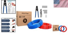 Pex-b Plumbing Tool Kit &ndash; 150ft 1/2 Inch Tubing with Crimping Tool & Cutter