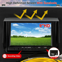 150FT WiFi Sewer Camera with 9&Prime; HD Monitor & 12 LED Light Guide Wheel