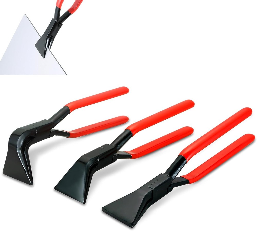 3-Piece Sheet Metal Bending Pliers Set, Hand Seamers for Roofers, Plumbers, S&hellip;