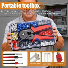 1500PCS Ferrule Crimping Tool Kit with 11 Sizes Wire End Ferrules & AWG23-7 Plie