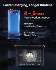 98ft Sewer Camera, 4.3&Prime; Display, Waterproof