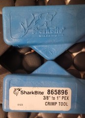 Sharkbite PEX Crimp Kit w/3 Dies & Go/No-go Gauge For 3/8 to 1&Prime; Copper Rings