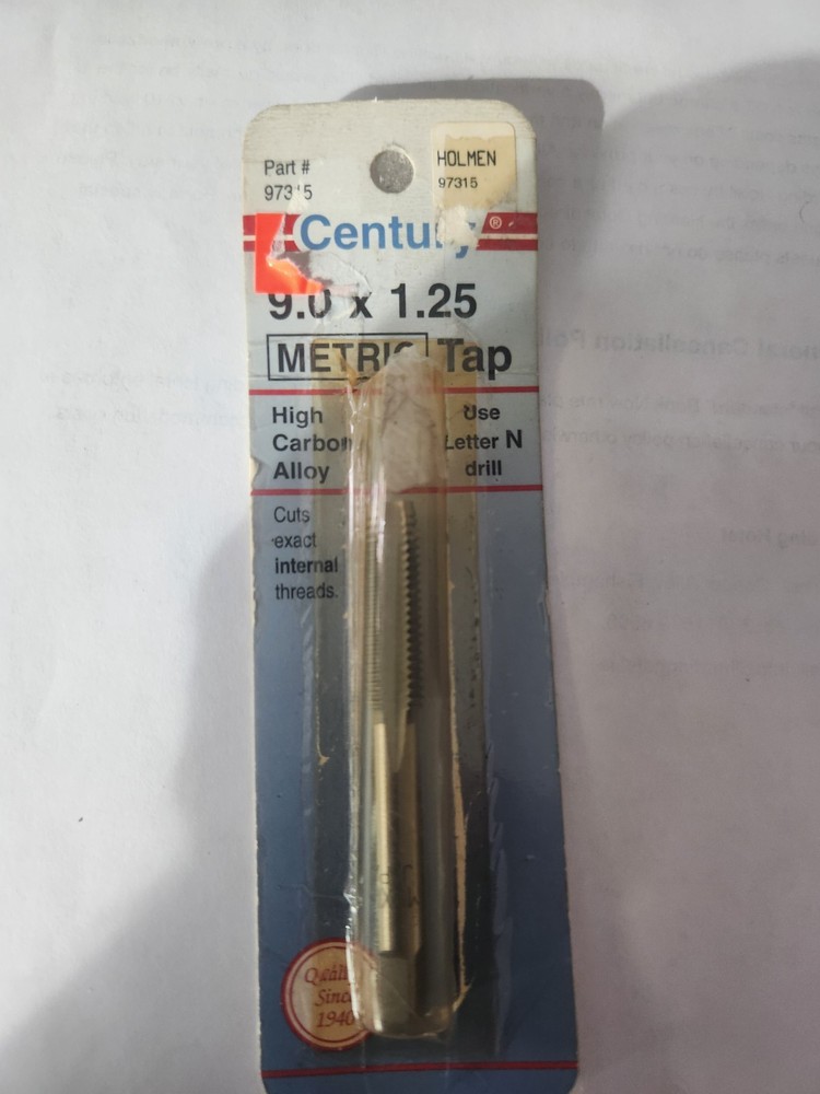 Century Drill & Tool 97315, 9.0 x 1.25 Metric Plug Tap