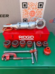 RIDGID Model 700 Power Drive Pipe Threader 12R Die Head Set 1/2-2 NPT Metal Case