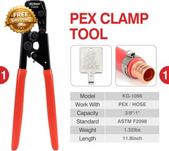 KIT-1096D PEX Clamp for 3/8 to 1 Inch PEX Cinch Clamps with 20Pcs 1/2 Inch & 10P