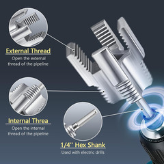 4Pcs PVC Pipe Threader, Dual-Function Pipe Thread Cutting Tool, Pipe Tapping &hellip;