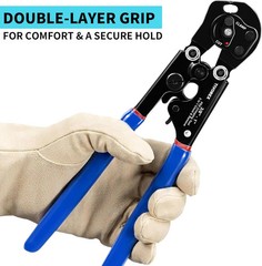 PEX Crimping Tool Kit, 2 in 1 Ratchet Pex Clamp Tool with Cinch & Removal Functi