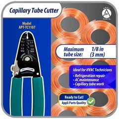 Appli Parts APT-TC1107 Capillary Tube Cutter for Copper up to 1/8 in 3 mm, Profe