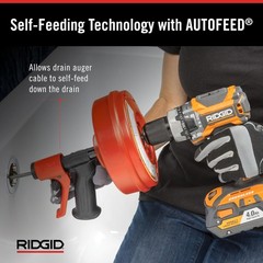 Ridgid 57043 POWER SPIN+ Power Spinner Drain No Size, Spin+ / Red