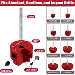8 Piece PVC Pipe Reamer Set for 1/2 Inch Drill Plastic Fitting Cleaner Tool Kit
