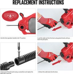25FT Replaceable Cable, Compatible with Electric Drain Auger(Cadl-2004, PEDC-23