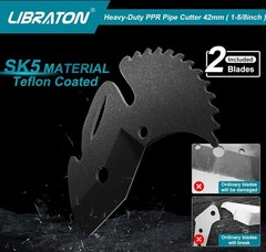 LIBRATON 1-5/8&Prime; Ratchet PVC Pipe Cutter, PVC Cutter, Plastic Pipe Cutter | for P