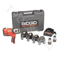 Ridgid 57398 RP240 Pro Press Kit 1/2 &ndash; 1-1/4 w/ Heads Batteries Charger Case