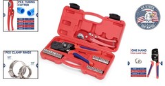 KIT-BJ02 One-Handed PEX Crimping Tool Kit &ndash; 34 Pieces for Efficient Plumbing