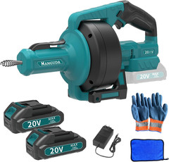 Powerful 20V 2000Mah Cordless Electric Drain Auger-25Ft Auto-Feed Drain Snake fo