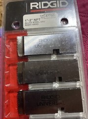 Ridgid 47750 1&Prime; To 2&Prime; 11-1/2&Prime; NPT Pipe Dies, Alloy Rh, for Universal Die Heads