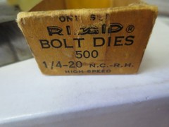 RIDGID Bolt Dies 500B 1/4-20 N.C. &ndash; R.H. High Speed with Box Super Nice Item