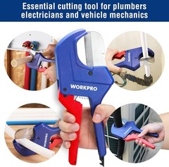 Workpro Ratchet Pipe Cutter Tool Up to 2 1/2 Inches PEX PVC PPR Plastic Hose