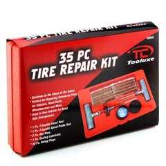 50002L 35 Piece Tire Repair Universal Heavy Duty Tire Repair Kit with Plugs, &hellip;