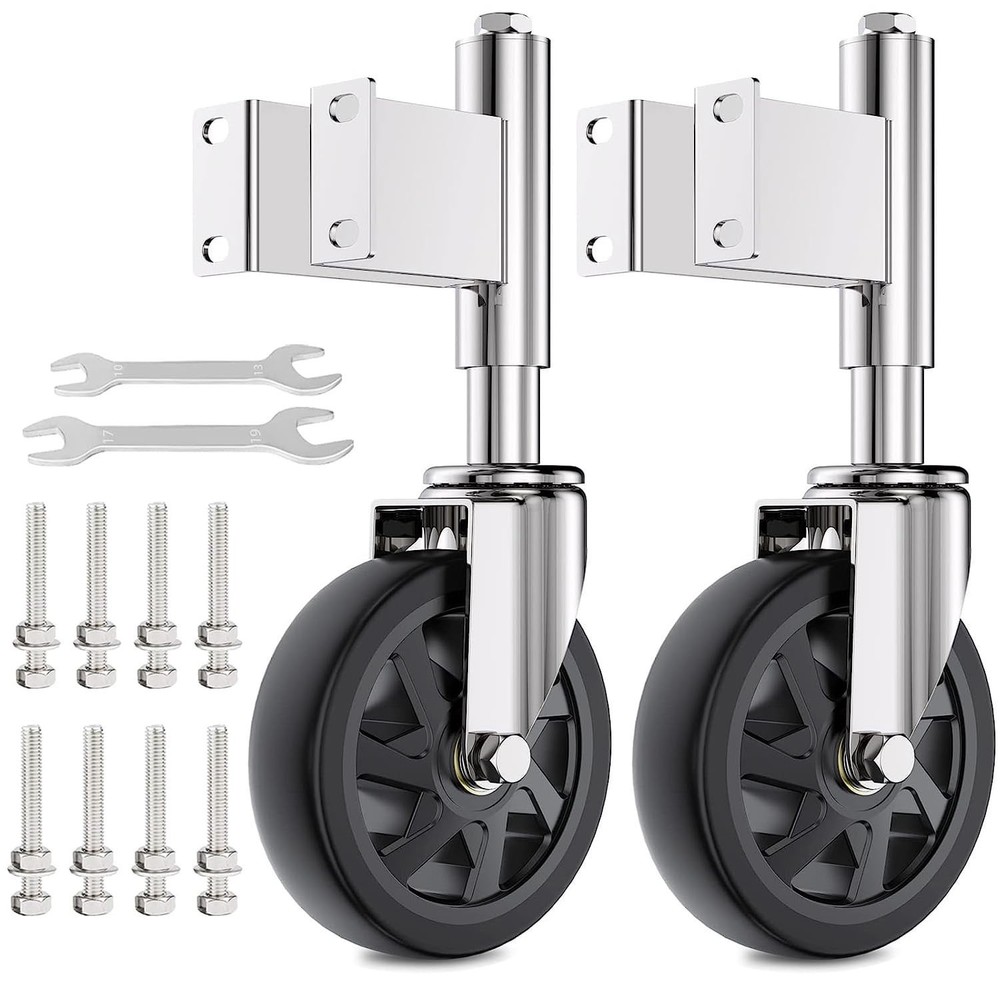 Spring Loaded Gate Casters 6&rdquo; Heavy Duty Gate Caster Wheels with Hardware