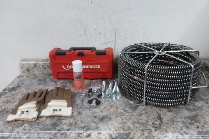 Rothenberger 72955 7/8 In Connection Size Drain Cleaning Set