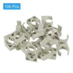 100Pcs U-Shaped Water Pipe Clamps, PPR Pipe Clips Fit for 25mm/0.98&Prime; OD, Grey