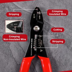 Compact 7&Prime; Electricians Pliers &ndash; 4-in-1 Wire Stripper, Crimper, Cutter, Gripper