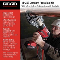 Ridgid 67058 Rp 350 Standard Cordless Press Tool Kit, For 1/2 In To 4 In 18 V