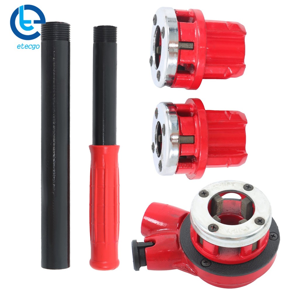 Pipe Threading Tool With 3 Dies 1/2&Prime; 3/4&Prime; 1&Prime; Manual Ratchet Pipe Threader Kit