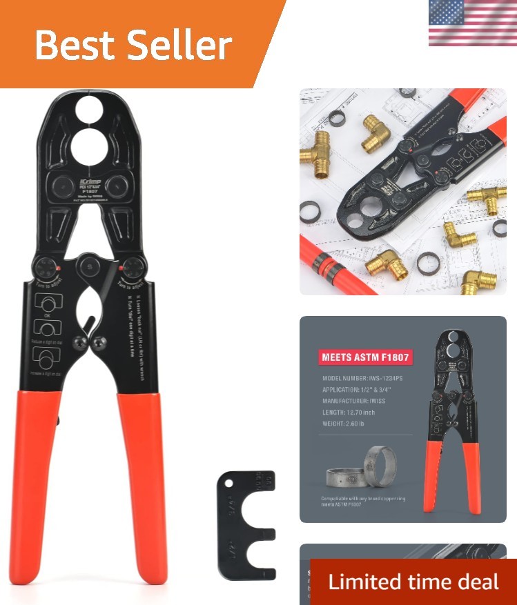 iCrimp 1/2 & 3/4-Inch PEX Crimping Tool &ndash; ASTM F1807 Certified for Pro Plumbers