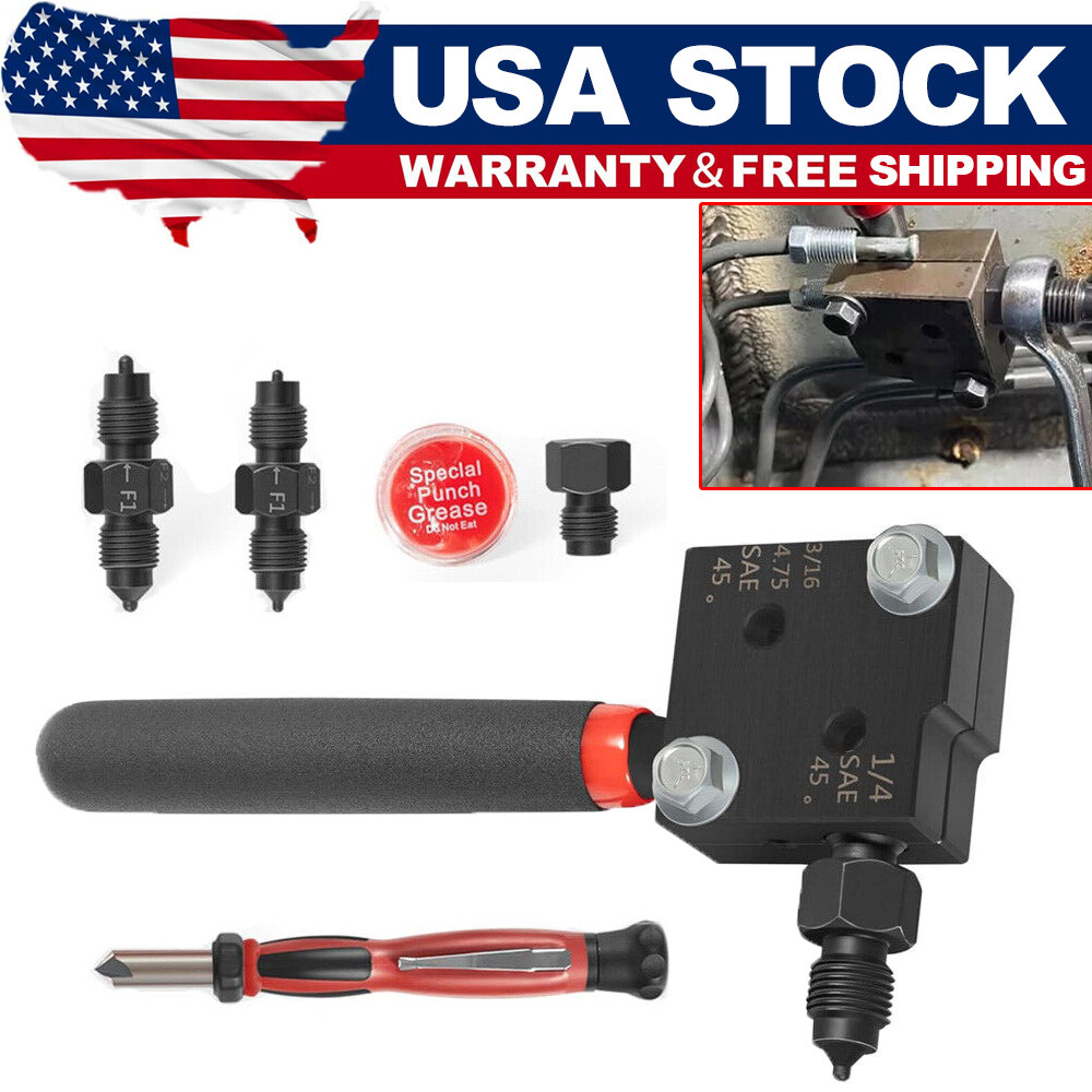 Low Profile Brake Line Single/Double Flaring Tool Kit 4.75 3/16 1/4 #33260