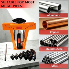 Hydraulic Pipe Bender 12 Ton, 90&deg;-180&deg; Tube Bender with 6 Dies (1/2&Prime;-2&Prime;) | He&hellip;