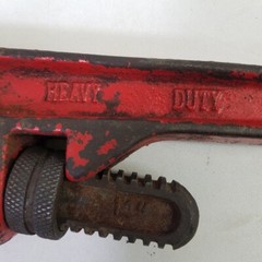 Vintage Task Force 14&Prime; Forged Steel Pipe Wrench 2&Prime; Capacity Made in Taiwan