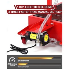 20 Gal Metal Low Profile Oil Drain Pan Red Oil Drain Pan with Electric Pump