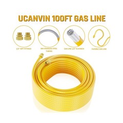 100FT 1/2 &rdquo; Flexible CSST Gas Line,CSST Corrugated Stainless Steel Tubing,Na&hellip;