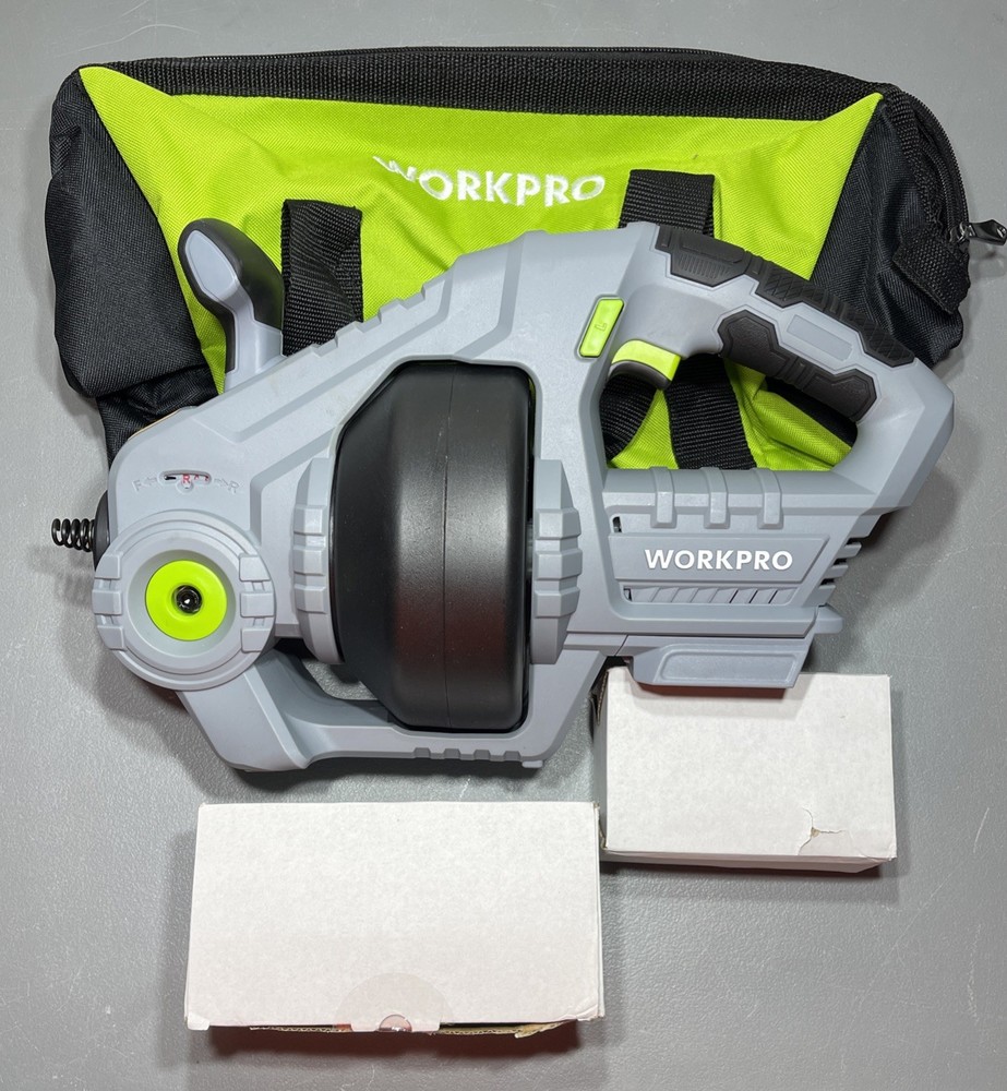 Workpro 20V Electric Drain Auger Battery Powered Battery & Charger w/ Carry Bag