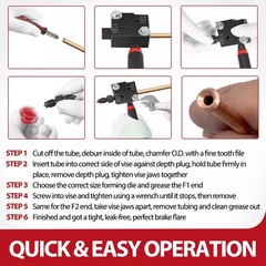 Low Profile Brake Line Single/Double Flaring Tool Kit 4.75 3/16 1/4 #33260