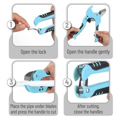 Bates- PVC Pipe Cutter, Cuts up to 1-1/4&Prime;, Sky Blue Ratcheting