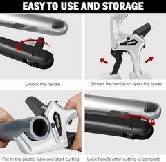 Ratchet PVC Pipe Cutter Heavy Duty,Cuts up to 3 Inches,PVC Cutter with One-Click