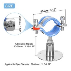 4pcs Pipe Support, Adjustable Height 30-50mm for OD Pipe 38-40mm