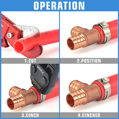 PEX Clamp Crimping Tool Kit for 3/8 to 1 Inch PEX Cinch Clamps, with 1/2 Inch PE