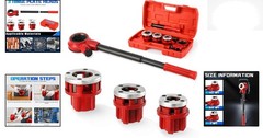 Versatile Manual Ratcheting Pipe Threading Kit for Galvanized & PVC Pipes